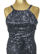 Black Sequin Swirl Bodycon Halter Neck Dress - Funkify