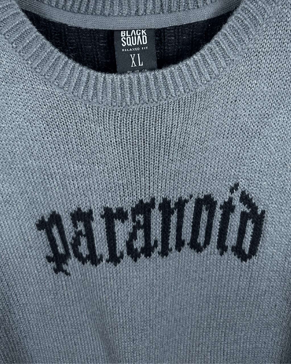 Black Squad Relaxed Fit Sweater XL - Funkify