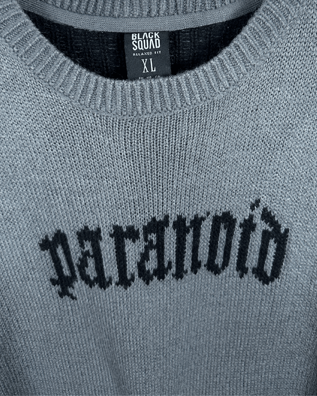 Black Squad Relaxed Fit Sweater XL - Funkify