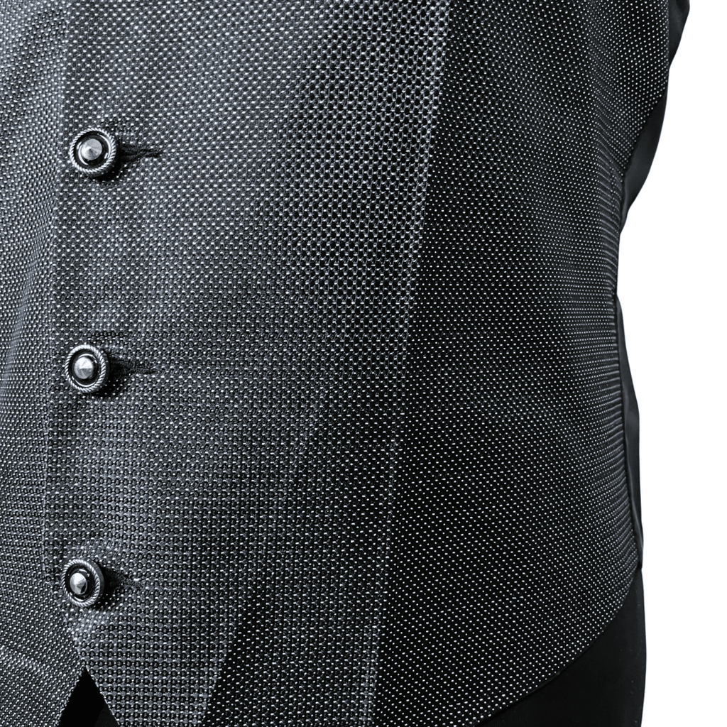 Black Vest, Slip-on Tie & Pocket Square Set Large - Funkify
