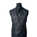 Black Vest, Slip-on Tie & Pocket Square Set Large - Funkify