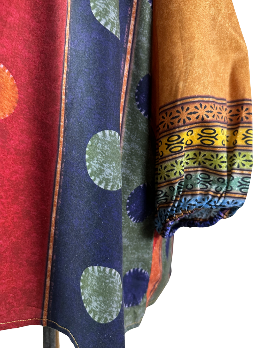 Boho Multicolor Ethnic Print Button - Up Blouse - Funkify
