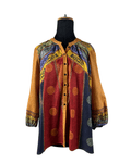 Boho Multicolor Ethnic Print Button - Up Blouse - Funkify