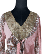 Boho Tunic Sequined Embroidered Blouse Large - Funkify