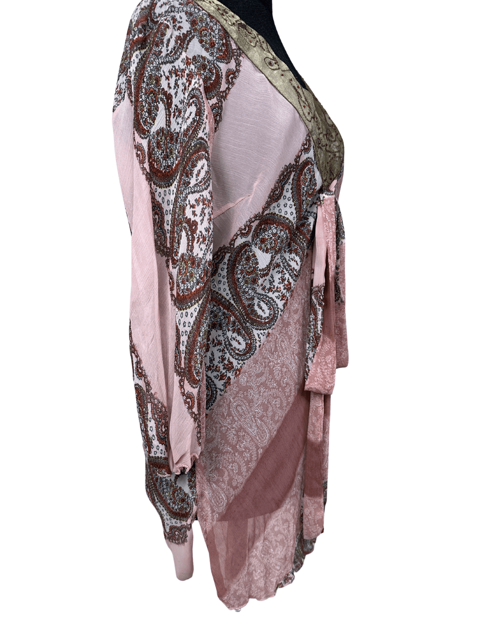 Boho Tunic Sequined Embroidered Blouse Large - Funkify