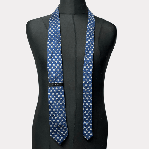 Brand New C&A Silk Elephant Necktie 7.5 cm - Funkify