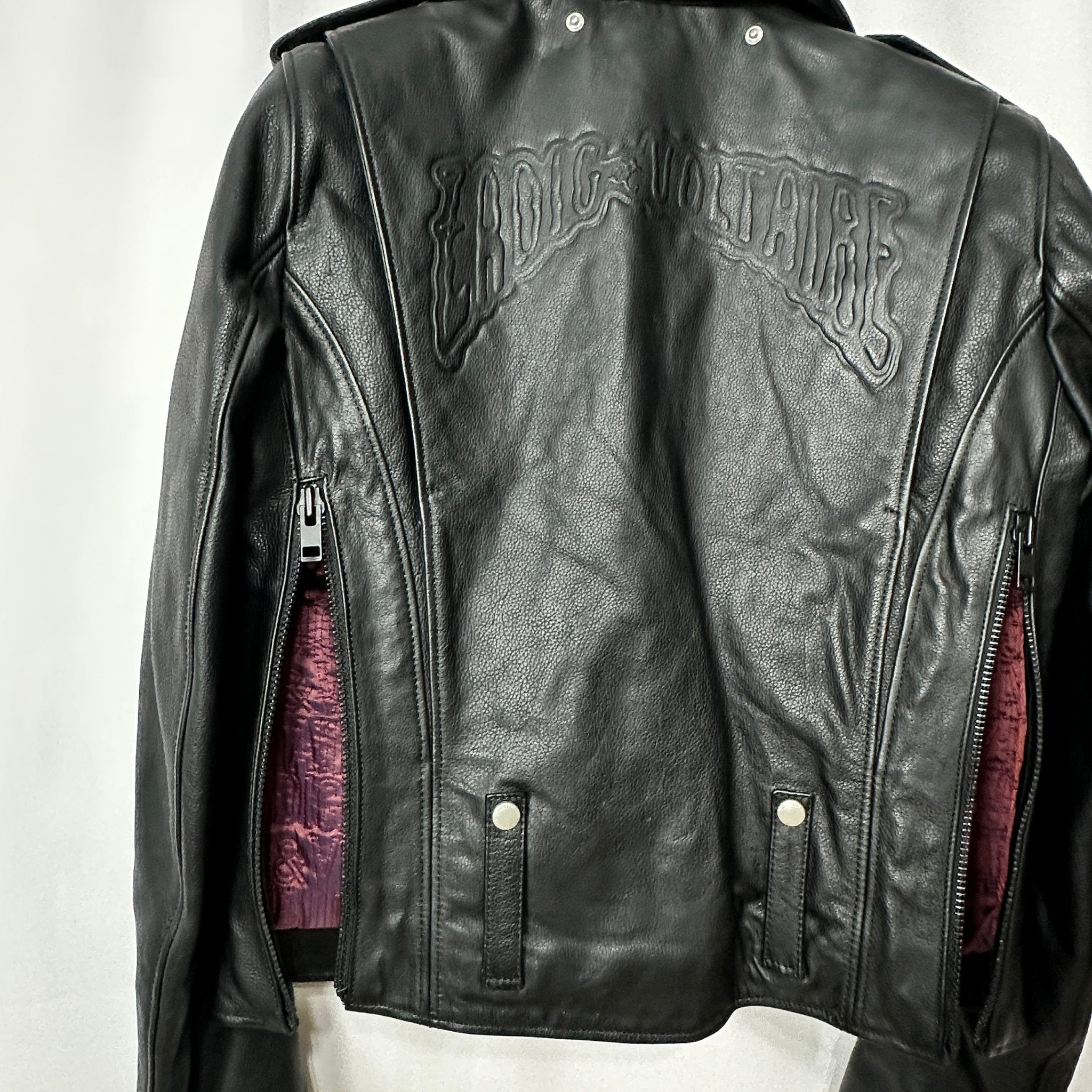BRAND NEW Zadig & Voltaire Genuine Leather Biker Jacket Small - Funkify