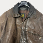 Brown genuine leather jacket - Funkify