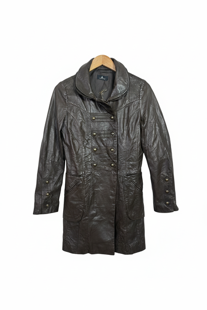 Brown Leather Coat 