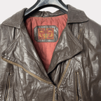 Bugle Boy Brown Genuine Leather Jacket - Funkify