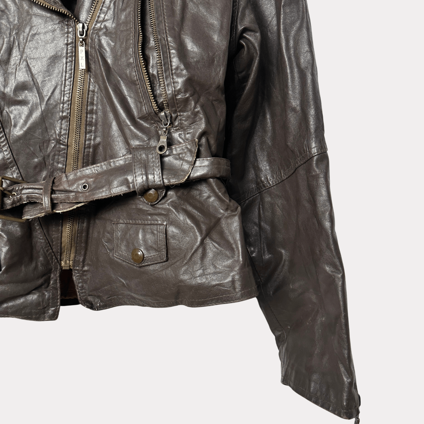 Bugle Boy Brown Genuine Leather Jacket - Funkify