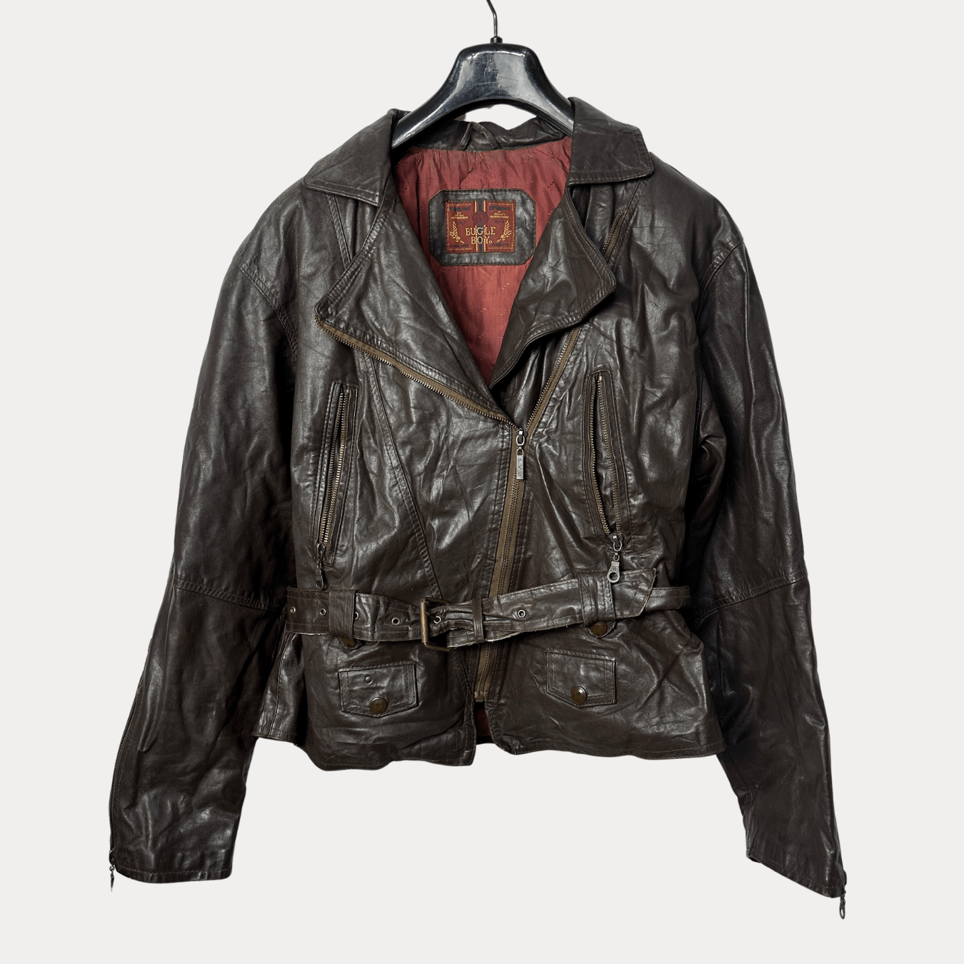 Bugle Boy Brown Genuine Leather Jacket - Funkify
