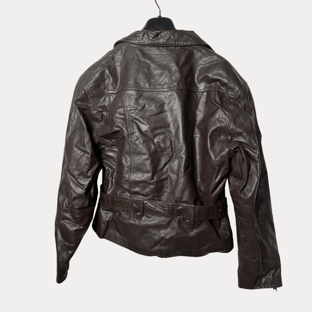 Bugle Boy Brown Genuine Leather Jacket - Funkify