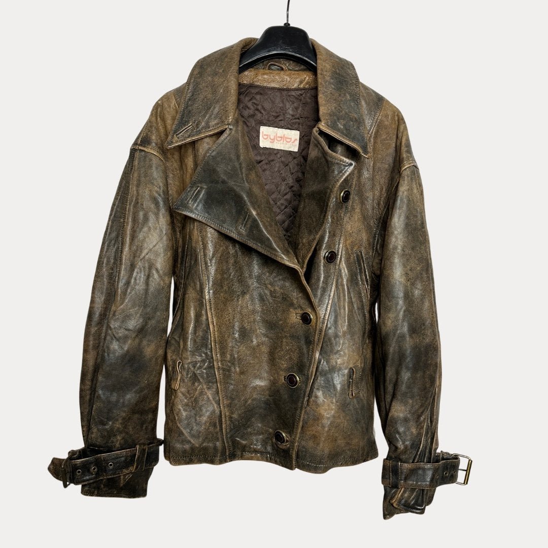 Byblos Genuine Leather Jacket Made in Italy - Funkify