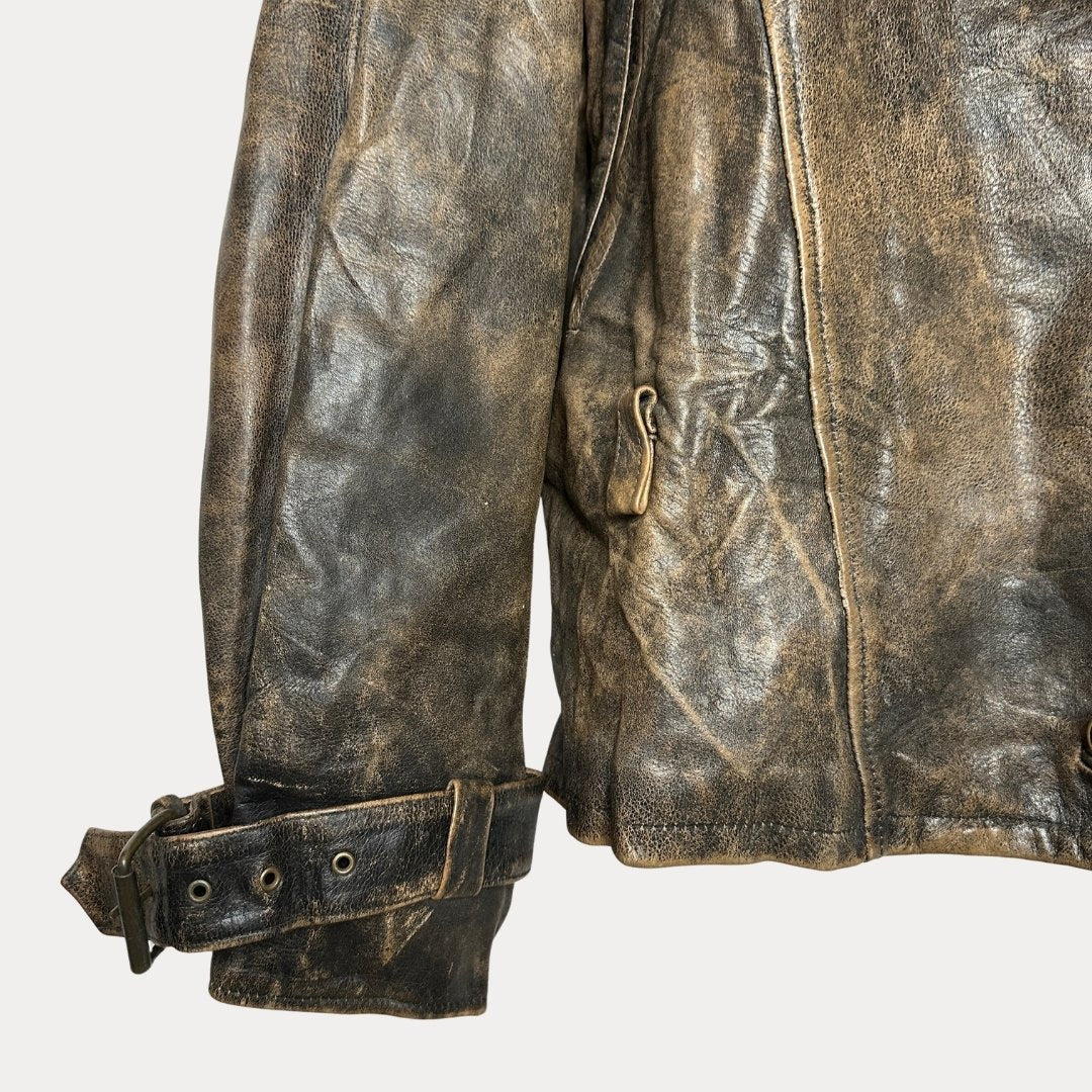 Byblos Genuine Leather Jacket Made in Italy - Funkify