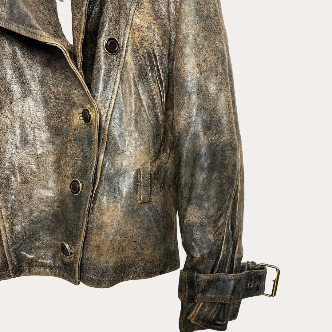 Byblos Genuine Leather Jacket Made in Italy - Funkify