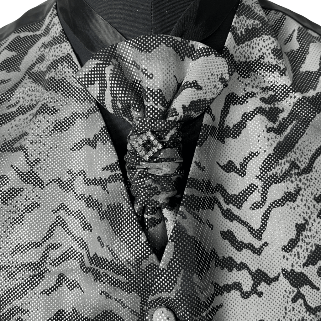 Camo Pattern Vest & Slip-on Necktie Set 2XL - Funkify
