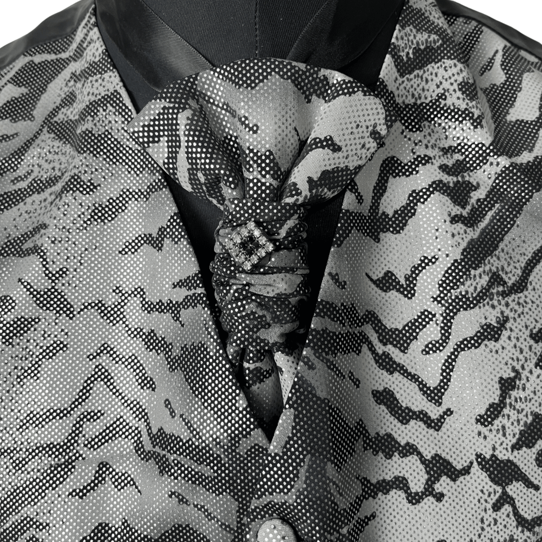 Camo Pattern Vest & Slip-on Necktie Set 2XL - Funkify