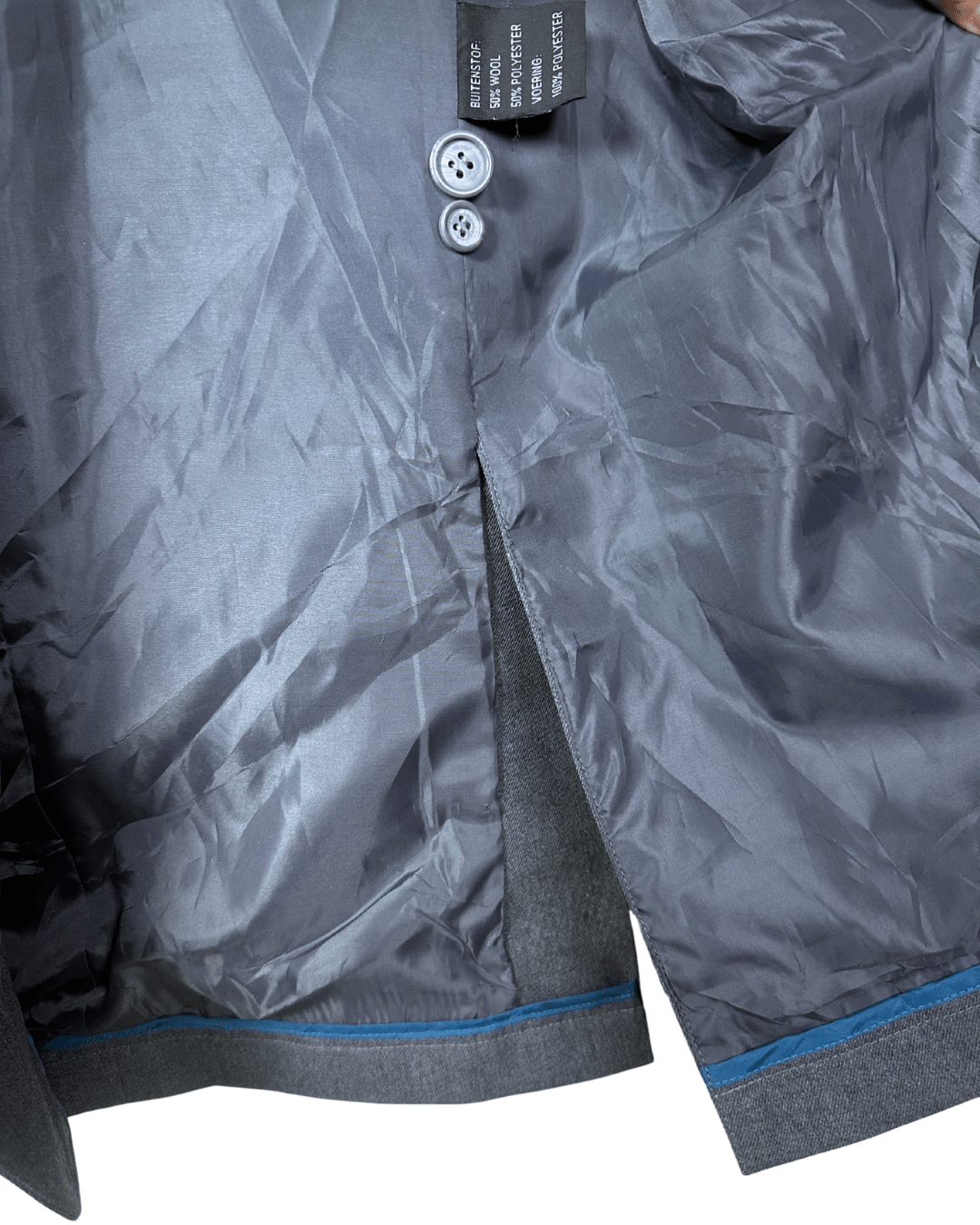 Campus United Grey Blazer w/ Patches – Varsity Street Style XL - Funkify