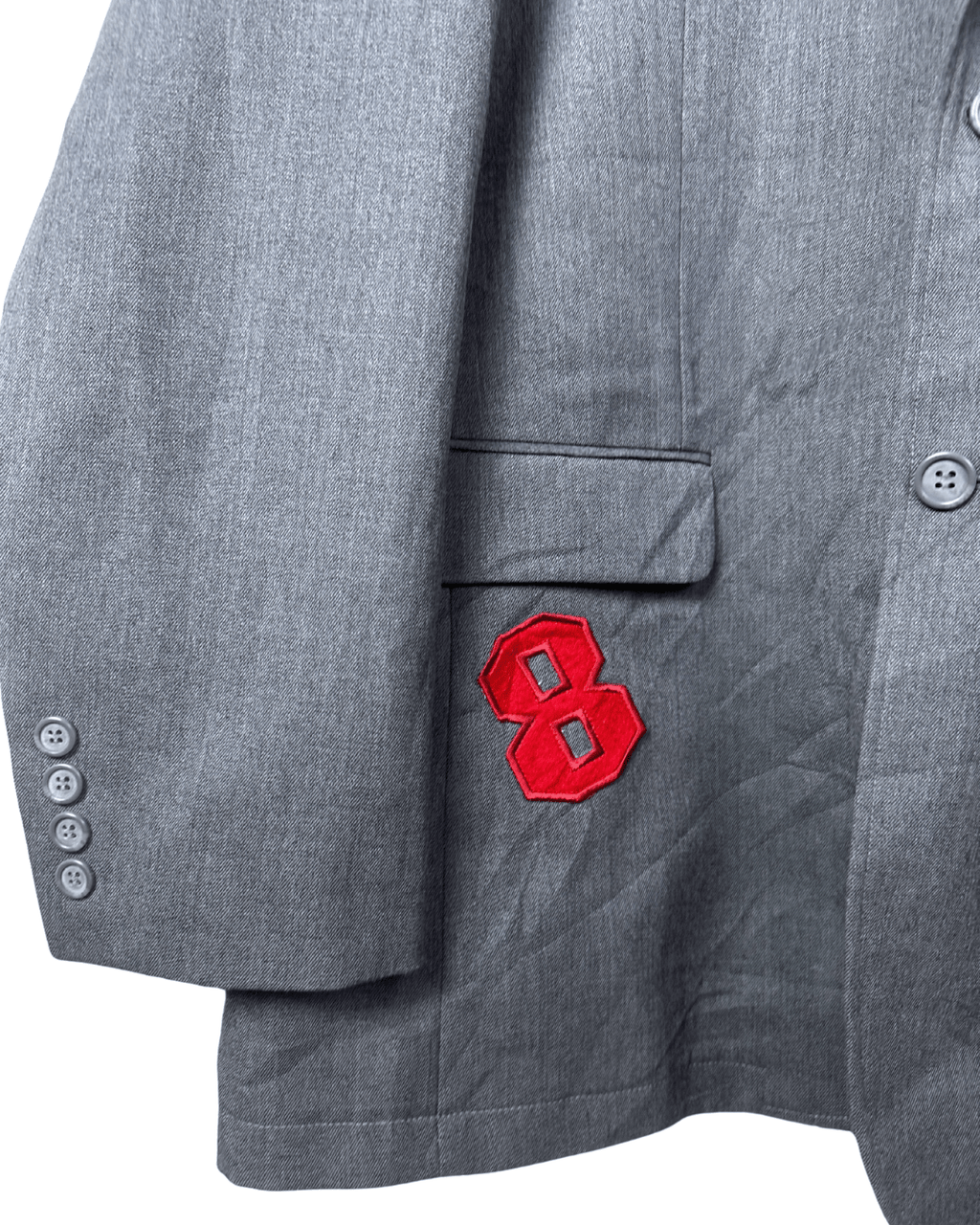 Campus United Grey Blazer w/ Patches – Varsity Street Style XL - Funkify