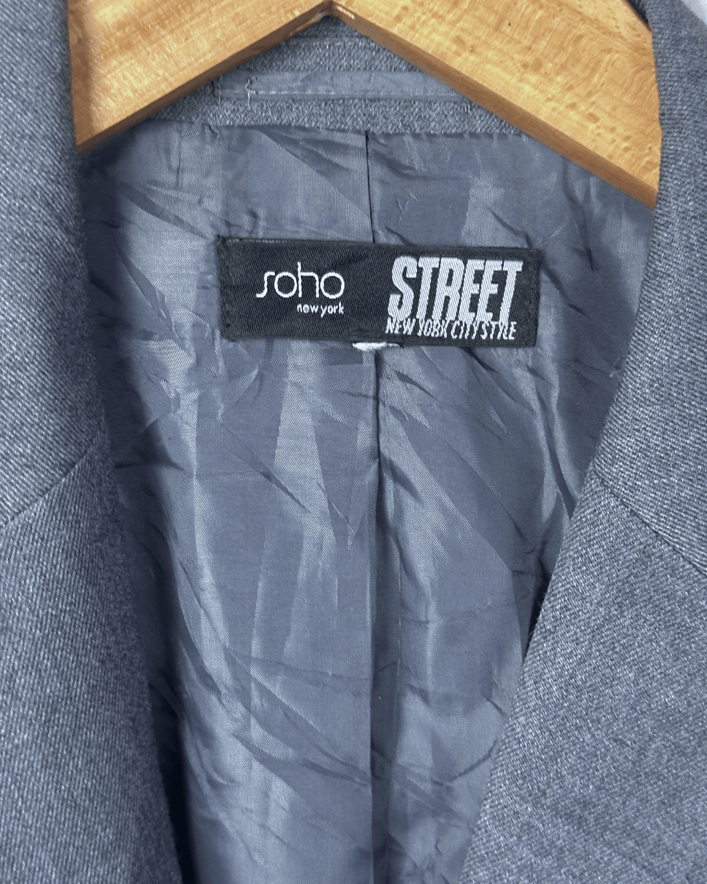 Campus United Grey Blazer w/ Patches – Varsity Street Style XL - Funkify