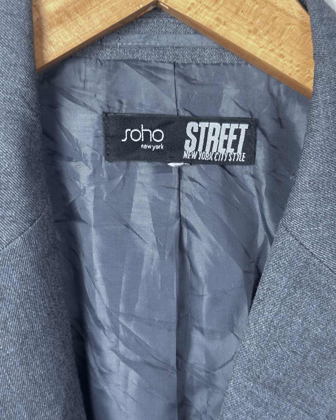 Campus United Grey Blazer w/ Patches – Varsity Street Style XL - Funkify