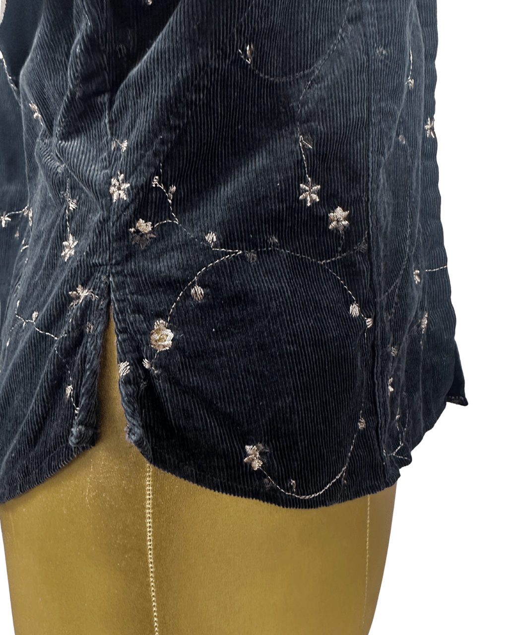Canda Fitted Shirt w/ Velvet Bustier & Fish Hook Closure XL - Funkify