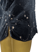 Canda Fitted Shirt w/ Velvet Bustier & Fish Hook Closure XL - Funkify
