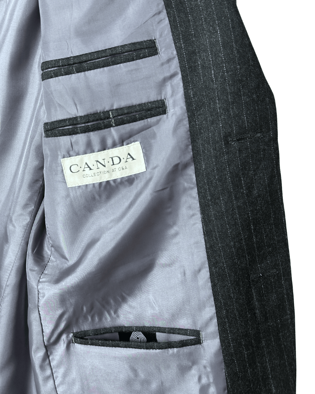 Canda Pure Virgin Wool Striped Full Suit - Funkify
