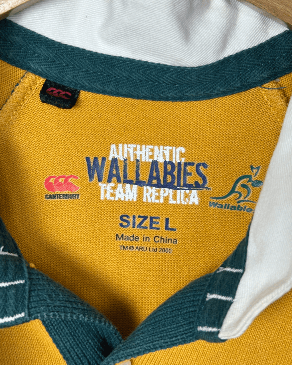 Canterbury Australia Wallabies 2000s World Cup Union Rugby Jersey Large - Funkify