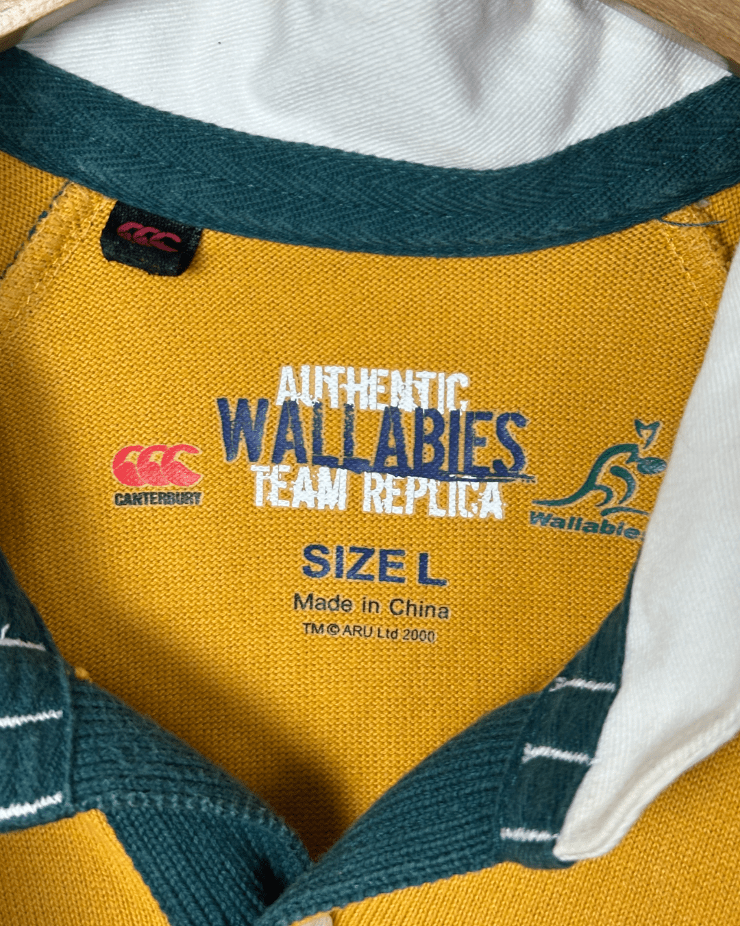 Canterbury Australia Wallabies 2000s World Cup Union Rugby Jersey Large - Funkify