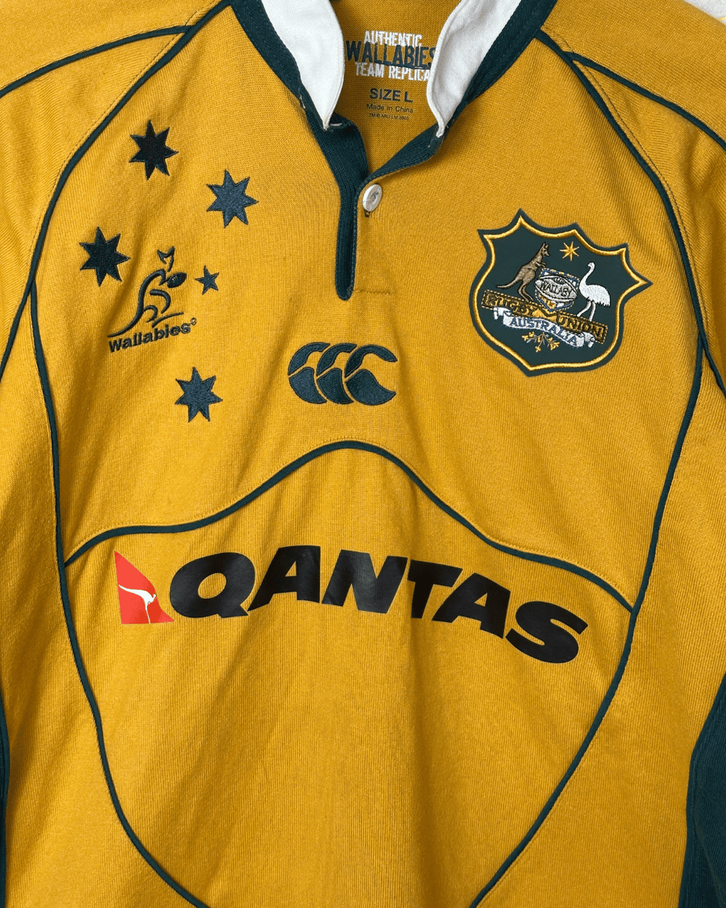 Canterbury Australia Wallabies 2000s World Cup Union Rugby Jersey Large - Funkify