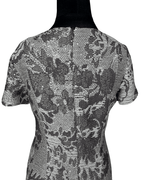 Caroline Biss Floral Brocade Midi Dress with Waist Detail - Funkify