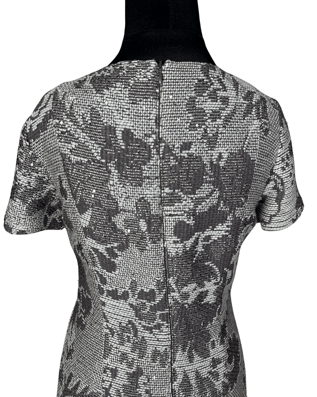 Caroline Biss Floral Brocade Midi Dress with Waist Detail - Funkify