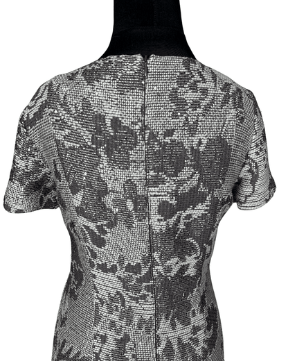 Caroline Biss Floral Brocade Midi Dress with Waist Detail - Funkify