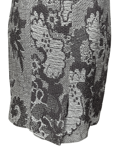 Caroline Biss Floral Brocade Midi Dress with Waist Detail - Funkify