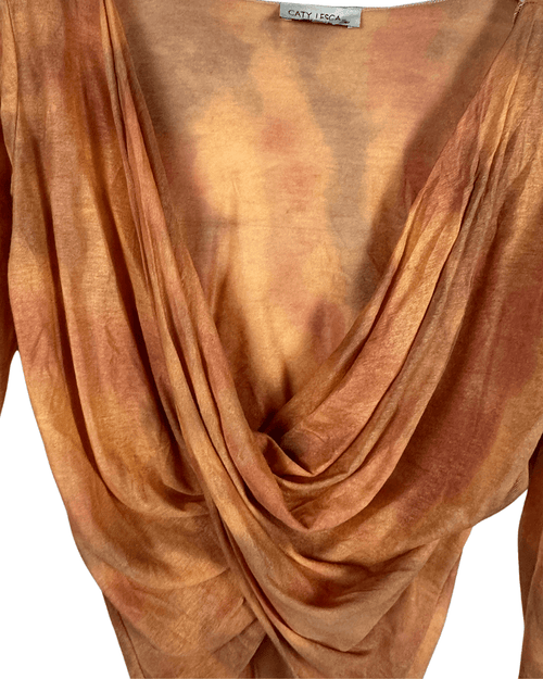 Caty Lesca draped front blouse, size medium