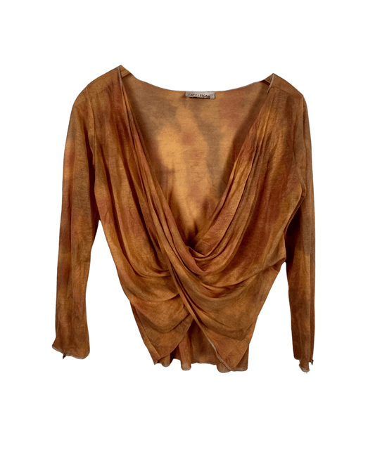 Caty Lesca Draped Front Blouse - Medium - Funkify