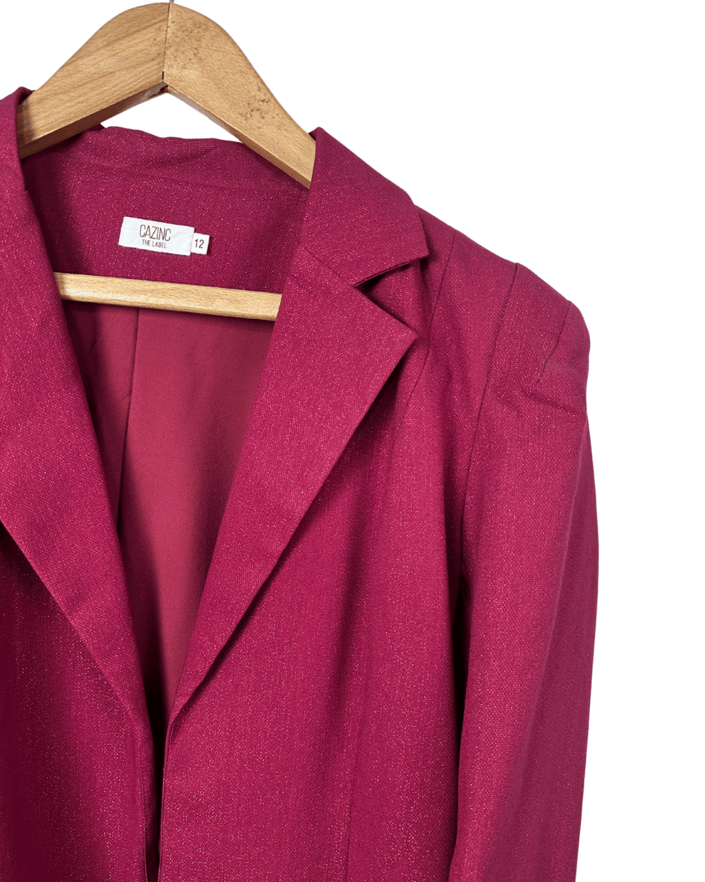Caznic The Label Shimmering Open Front Blazer - Funkify