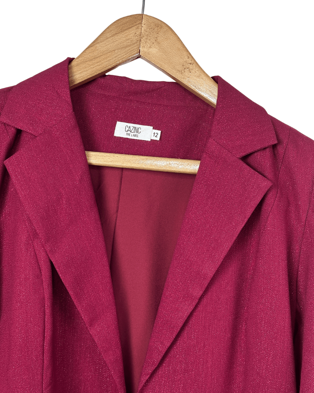 Caznic The Label Shimmering Open Front Blazer - Funkify