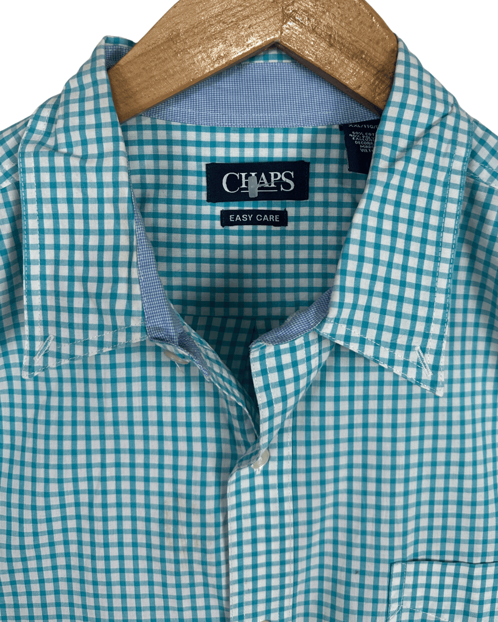 Chaps Gingham Pattern Shirt - 2XL - Funkify