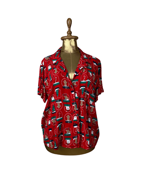 Christmas patterned women's shirt