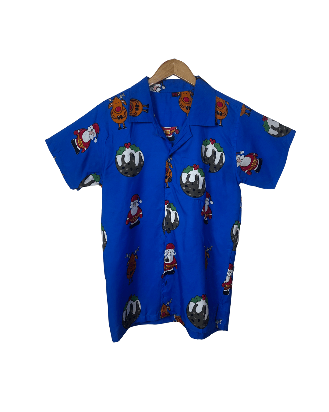 Christmas Santa Pattern Shirt - Large - Funkify