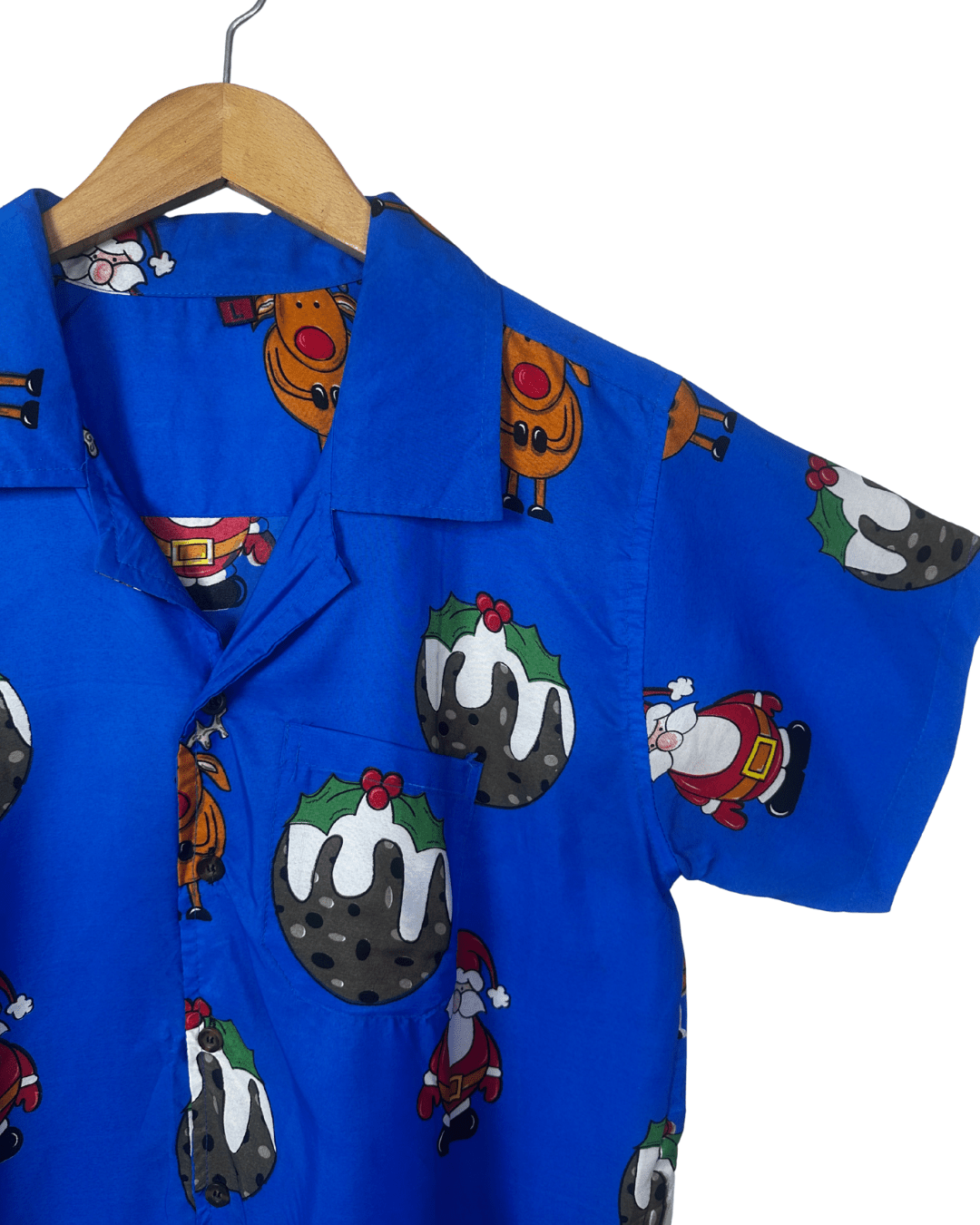 Christmas Santa Pattern Shirt - Large - Funkify
