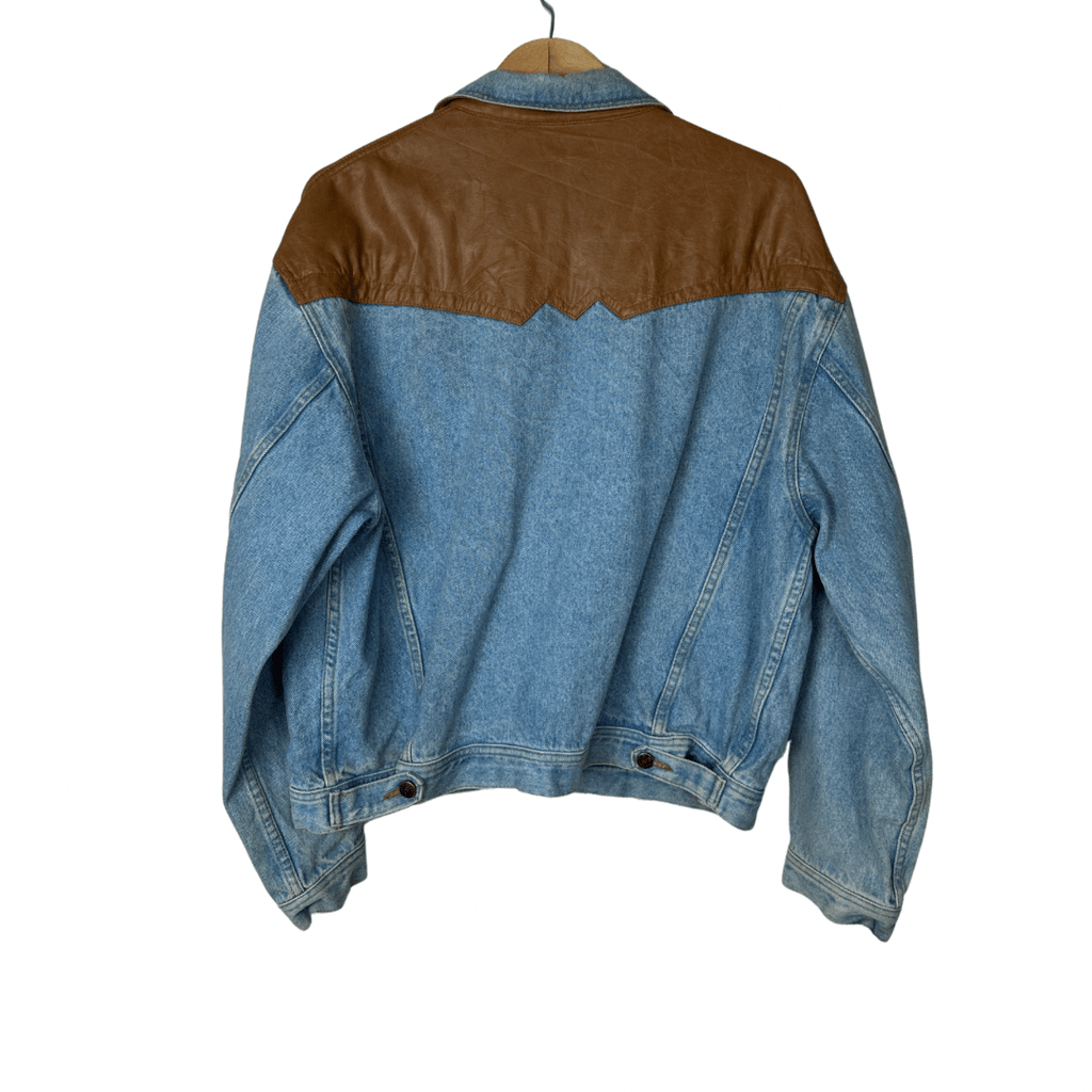 Cimarron Leather Denim Jacket Large - Funkify