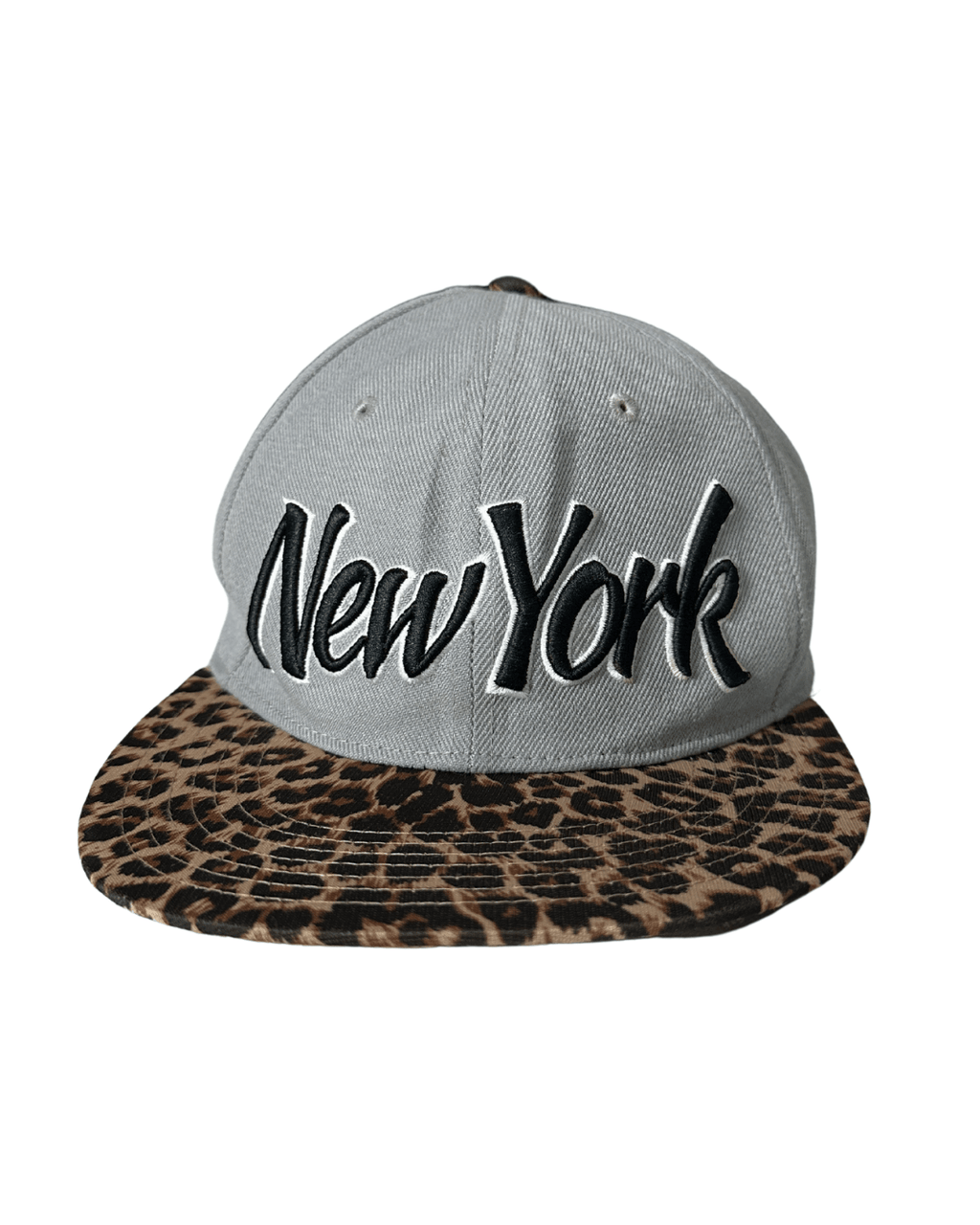 City Hunter USA New York Script Snapback Leopard Brim - Funkify