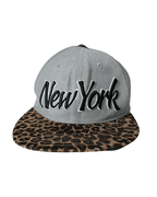 City Hunter USA New York Script Snapback Leopard Brim - Funkify