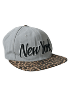 City Hunter USA New York Script Snapback Leopard Brim - Funkify