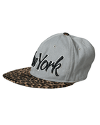 City Hunter USA New York Script Snapback Leopard Brim - Funkify