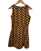 Compañía Fantástica Geometric Print Corduroy Dress Small - Funkify